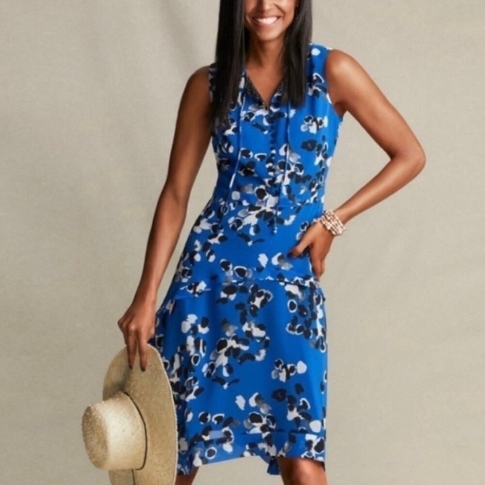 New CAbi Electric Cobalt Blue Jungle Untamed Dress Size‎ Small